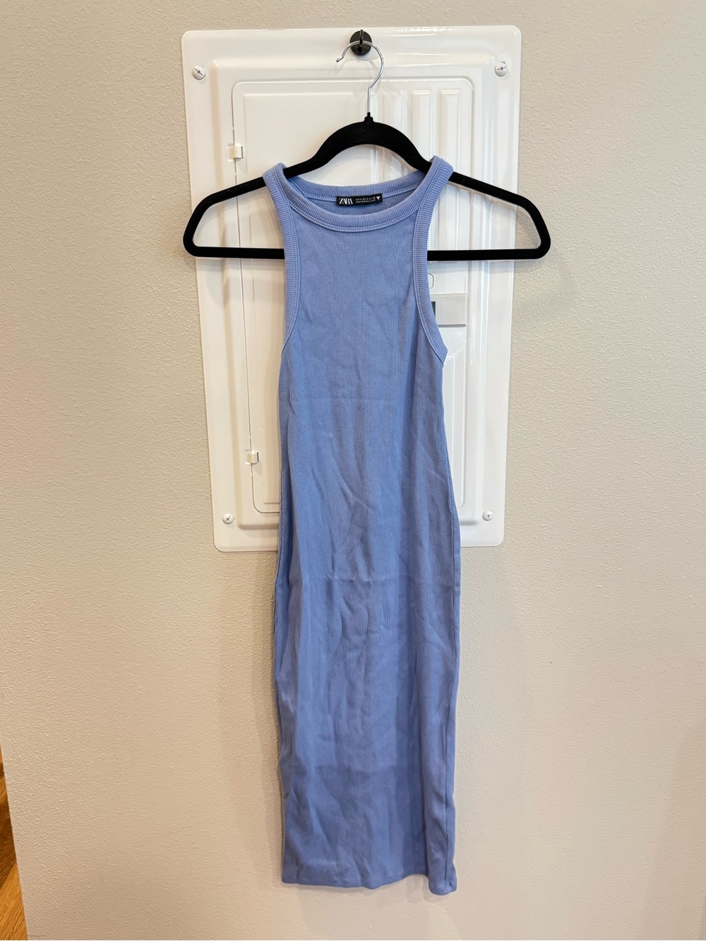 Zara Dusty Lavender Ribbed Tank Dress - Sleeveless Midi